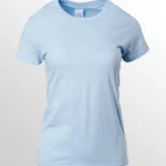 Image of GILDAN Premium Cotton T Shirt for women, GILDAN 76000L Ladies T-Shirt in Light Blue