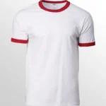 Image of GILDAN 76600 Ringer T Shirt, GILDAN 76600 (UNISEX) in White/Red