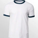 Image of GILDAN 76600 Ringer T Shirt, GILDAN 76600 (UNISEX) in White/Navy