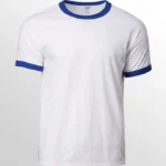 Image of GILDAN 76600 Ringer T Shirt, GILDAN 76600 (UNISEX) in White/Royal