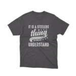 Apparel by Cetakshop Steelers Fan Slogan Graphic Tee - exclusive fan gear. in Dark Heather.