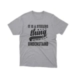 Apparel by Cetakshop Steelers Fan Slogan Graphic Tee - exclusive fan gear. in Sport Grey.