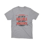 Apparel by Cetakshop Gullible vs. Innocence Humorous Graphic Tee - playful and clever. in Sport Grey.