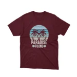 Apparel by Cetakshop Tropical Paradise Graphic Tee - escape to paradise. in Maroon.
