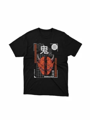 Apparel by Cetakshop Japanese Mythology Graphic Tee - traditional meets modern. in Black. The image shows a japanese mythology graphic tees.