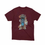 Apparel by Cetakshop Cool Sunglasses and Hat Graphic Tee - stylish casual wear in Maroon