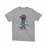 Apparel by Cetakshop Cool Sunglasses and Hat Graphic Tee - stylish casual wear in Sport Grey