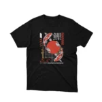 Apparel by Cetakshop Koi Fish Art Graphic Tee - serene and artistic expression. in Black. The image shows a koi fish graphic tees.