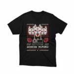 Apparel by Cetakshop Kitsune Mask Graphic Tee - folklore and tradition in fashion. in Black. The image shows a kitsune mask graphic tees.