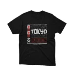 Apparel by Cetakshop Tokyo Urban Graphic Tee - city life and style. in Black. The image shows a tokyo inspired urban graphic tees.