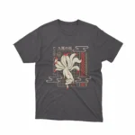 Apparel by Cetakshop Majestic Kitsune Graphic Tee - mystical Japanese folklore. in Dark Heather.