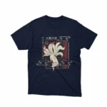Apparel by Cetakshop Majestic Kitsune Graphic Tee - mystical Japanese folklore. in Navy.