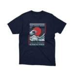 Apparel by Cetakshop Classic Great Wave graphic tee, featuring a stylized design on a Navy background.