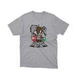 Apparel by Cetakshop Retro Boombox Character graphic tee, featuring a stylized design on a Sport Grey background.