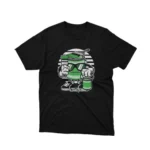 Apparel by Cetakshop Mr Paint Character graphic tee, featuring a stylized design on a Black background. The image shows a mr paint graphic tees.