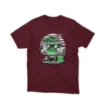 Apparel by Cetakshop Mr Paint Character graphic tee, featuring a stylized design on a Maroon background.