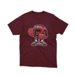 Apparel by Cetakshop Bold Boxing Gloves graphic tee, featuring a stylized design on a Maroon background.