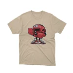 Apparel by Cetakshop Bold Boxing Gloves graphic tee, featuring a stylized design on a Sand background.