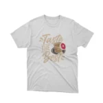 Savor the flavor with Apparel by Cetakshop's 'Taste The Best' graphic tee, a tribute to connoisseurs on White fabric.