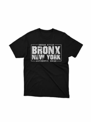 Apparel by Cetakshop Bronx New York Style Graphic Tee - authentic streetwear in Black The image shows a streetwear style graphic tees.