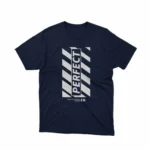 Apparel by Cetakshop Perfect Striped Slogan Graphic Tee - perfect for trendsetters. in Navy.