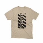 Apparel by Cetakshop Perfect Striped Slogan Graphic Tee - perfect for trendsetters. in Sand.