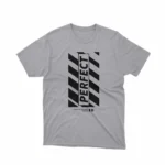 Apparel by Cetakshop Perfect Striped Slogan Graphic Tee - perfect for trendsetters. in Sport Grey.