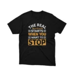 Apparel by Cetakshop Motivational Workout Quote Graphic Tee - stay motivated in style. in Black. The image shows a motivational workout quote graphic tees.