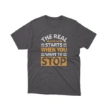 Apparel by Cetakshop Motivational Workout Quote Graphic Tee - stay motivated in style. in Dark Heather.