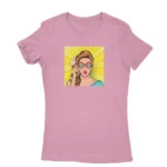 Woman in comic pop art design T-shirt for women in Azeala, by Apparel by Cetakshop.