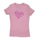 T-shirt for women with a floral heart design in Azeala, by Apparel by Cetakshop.