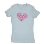 T-shirt for women with a floral heart design in Daisy, by Apparel by Cetakshop.