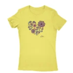 Pink T-shirt for women featuring mandala art in Daisy, by Apparel by Cetakshop.