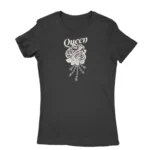 Queen and rose design T-shirt for women in Black, by Apparel by Cetakshop.