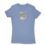 Queen and rose design T-shirt for women in Carolina Blue, by Apparel by Cetakshop.