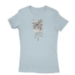 Queen and rose design T-shirt for women in Light Blue, by Apparel by Cetakshop.