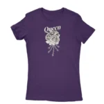 Queen and rose design T-shirt for women in Purple, by Apparel by Cetakshop.