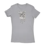 Queen and rose design T-shirt for women in Sport Grey, by Apparel by Cetakshop.