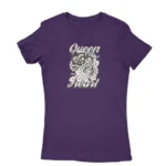 Stylish purple T-shirt for women with unique design, available at Apparel by Cetakshop.
