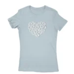 Stylish light blue T-shirt for women with unique design, available at Apparel by Cetakshop.