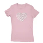 Stylish light pink T-shirt for women with unique design, available at Apparel by Cetakshop.