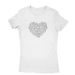 Daisy Heart Tee by Apparel by Cetakshop. T Shirt for women decorated with Floral Heart Design print.