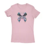 Stylish light pink T-shirt for women with unique design, available at Apparel by Cetakshop.