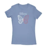 Stylish carolina blue T-shirt for women with unique design, available at Apparel by Cetakshop.