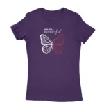 Stylish purple T-shirt for women with unique design, available at Apparel by Cetakshop.