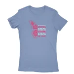 Stylish carolina blue T-shirt for women with unique design, available at Apparel by Cetakshop.