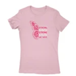 Stylish light pink T-shirt for women with unique design, available at Apparel by Cetakshop.