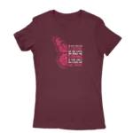 Stylish maroon T-shirt for women with unique design, available at Apparel by Cetakshop.