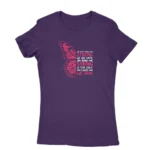 Stylish purple T-shirt for women with unique design, available at Apparel by Cetakshop.