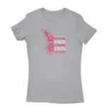 Stylish sport grey T-shirt for women with unique design, available at Apparel by Cetakshop.